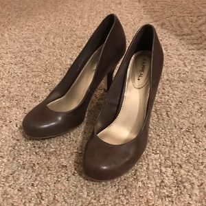 Brown leather heels